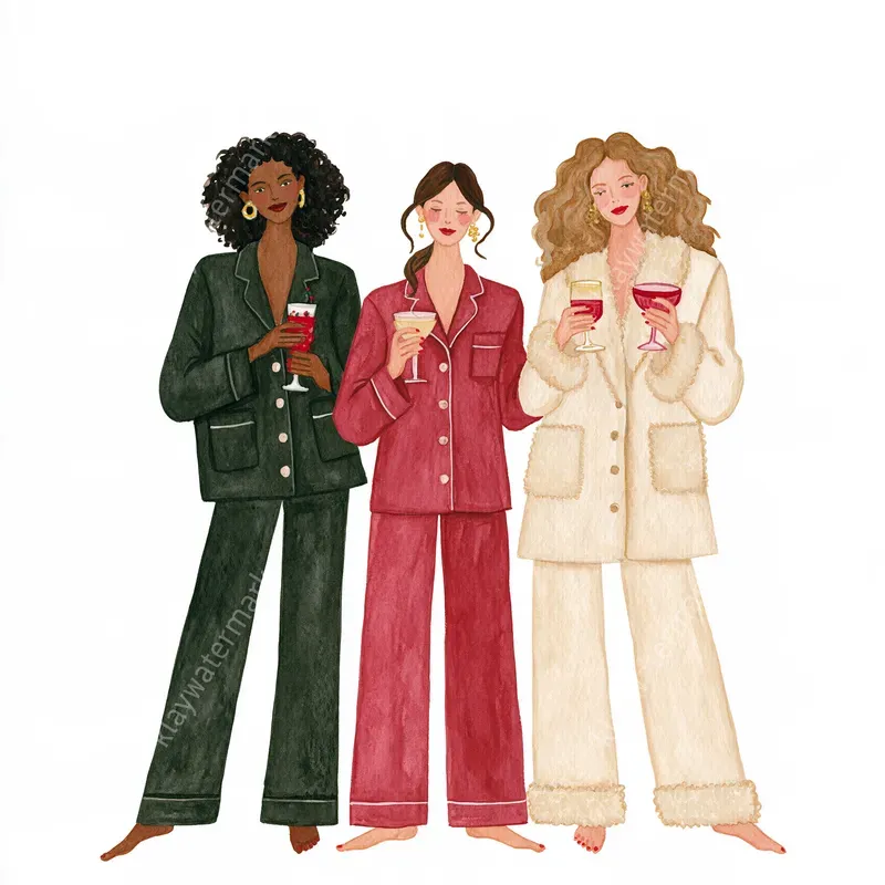 Christmas Pajama Party Watercolors