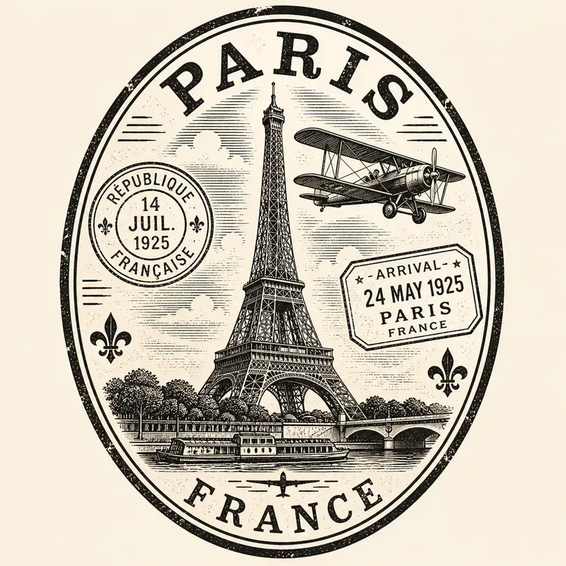 Vintage Landmark Travel Stamp Art Sets