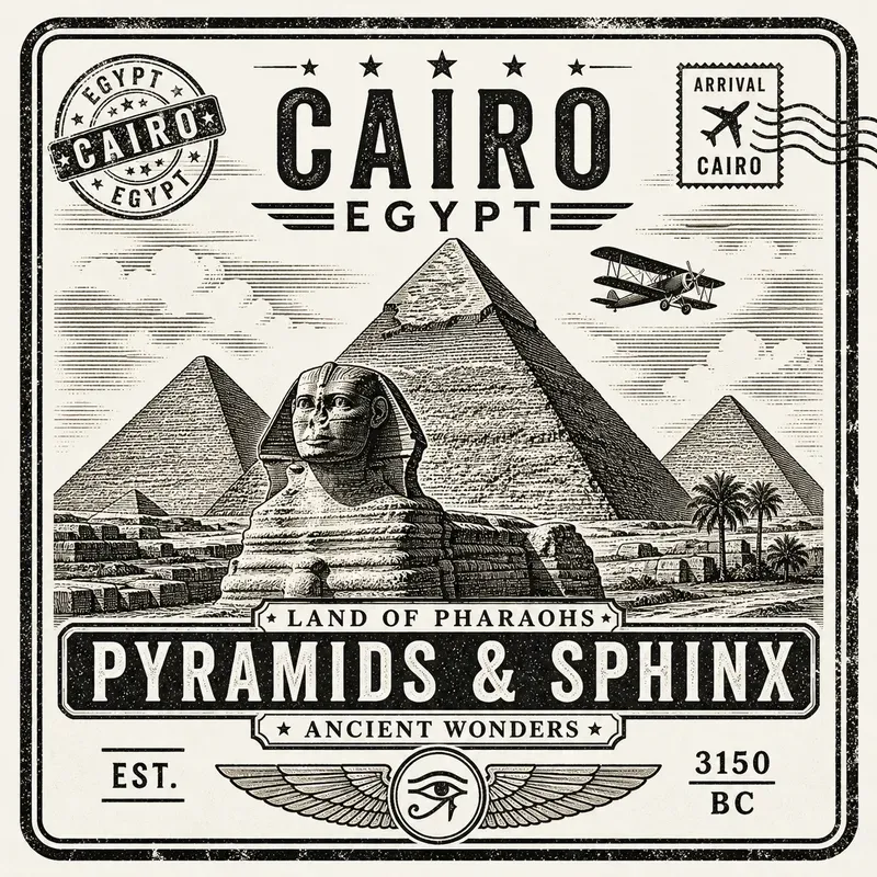 Vintage Landmark Travel Stamp Art Sets