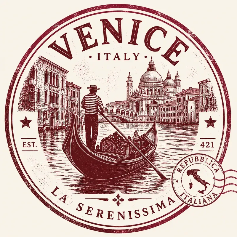 Vintage Landmark Travel Stamp Art Sets