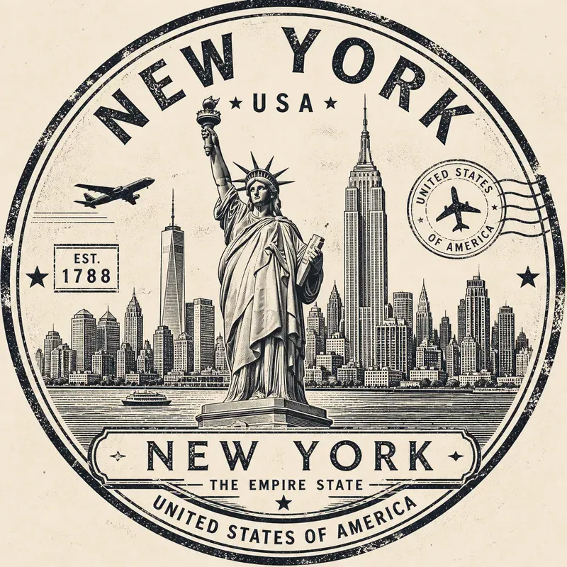 Vintage Landmark Travel Stamp Art Sets