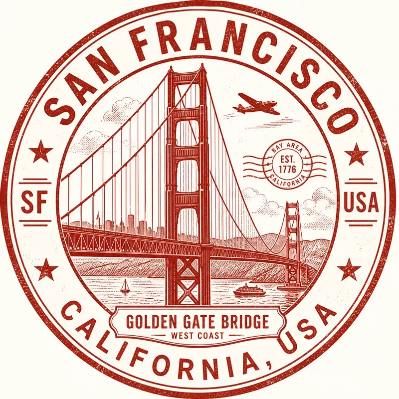 Vintage Landmark Travel Stamp Art Sets