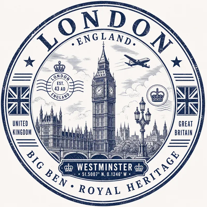 Vintage Landmark Travel Stamp Art Sets