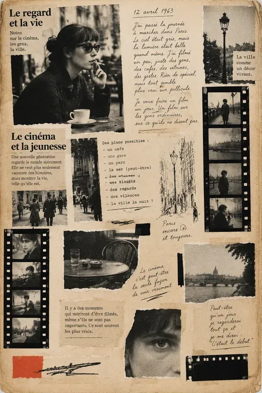 French New Wave Junk Journal Pages