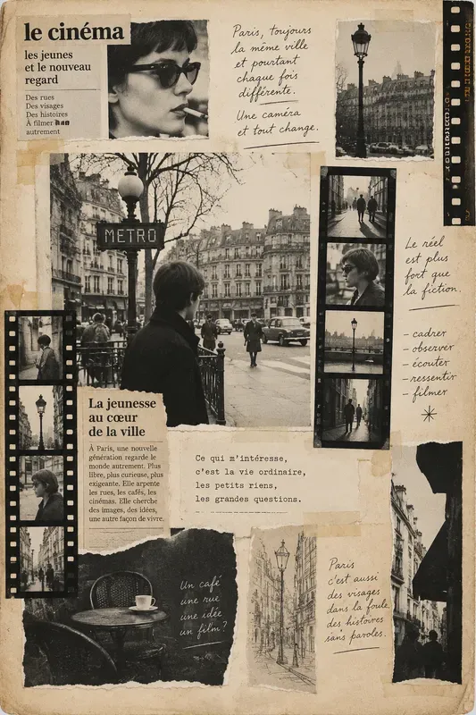 French New Wave Junk Journal Pages