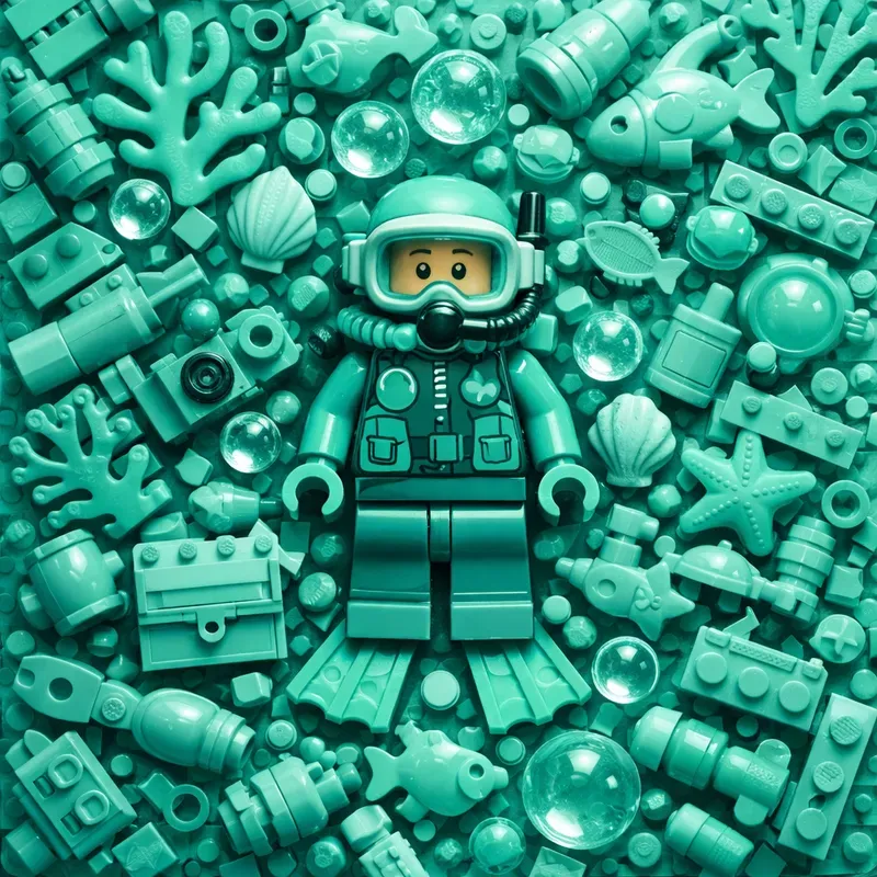 Monochrome Lego Flat Lays