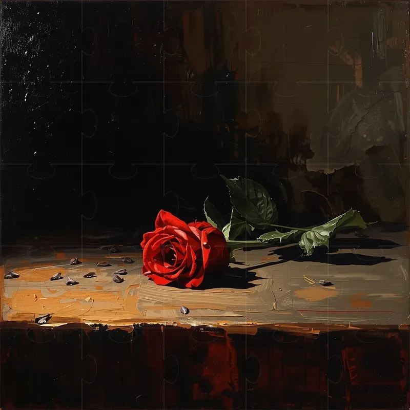 Dramatic Oil Paintings Red Black