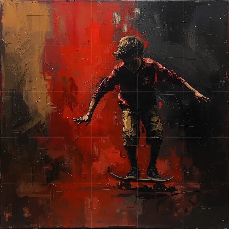 Dramatic Oil Paintings Red Black