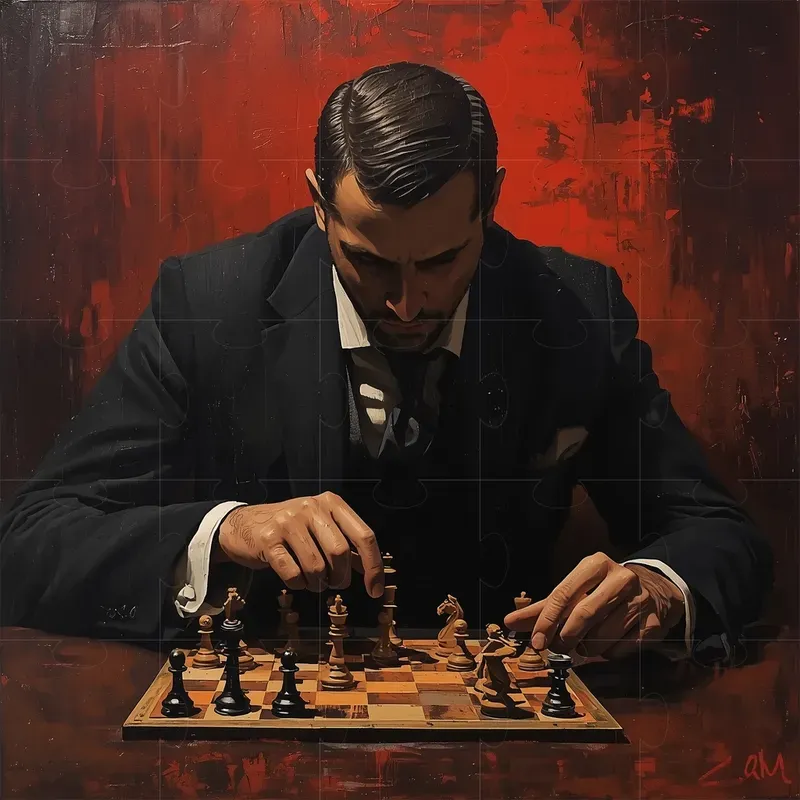 Dramatic Oil Paintings Red Black