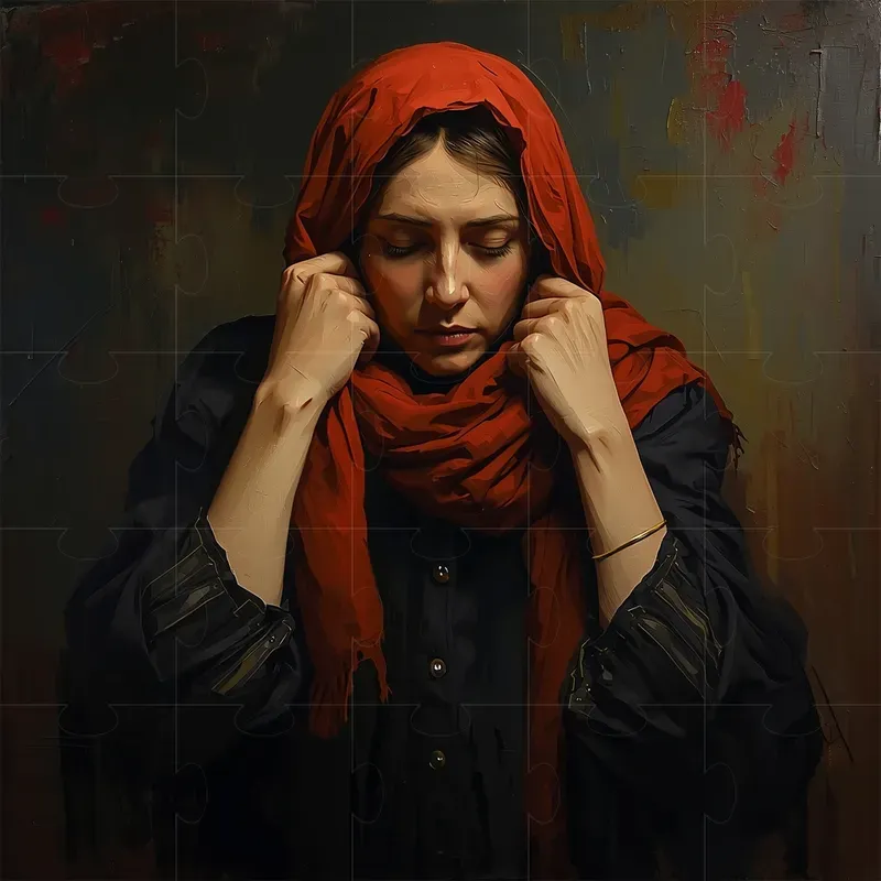 Dramatic Oil Paintings Red Black