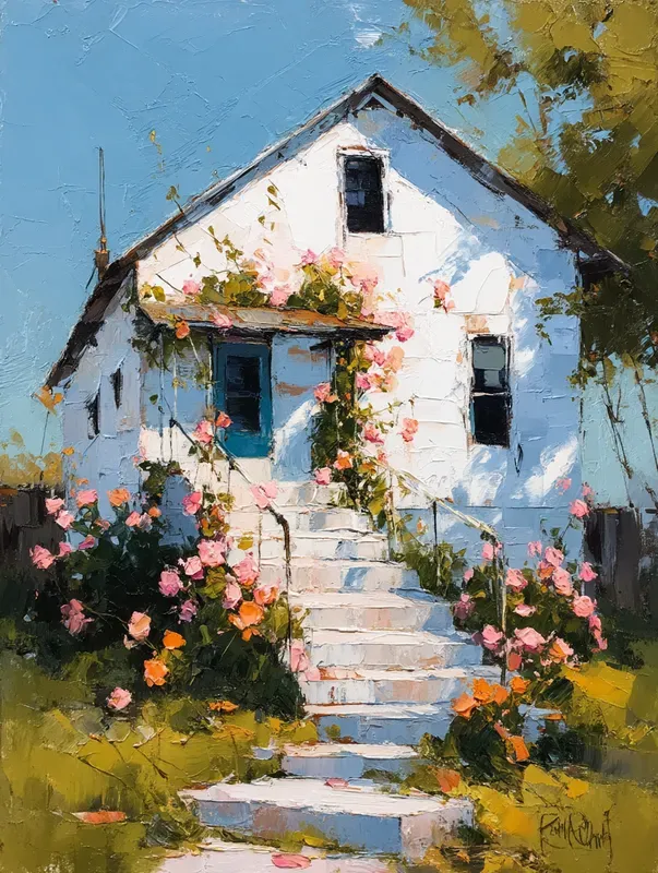 Romantic Pastel Impasto Scenes