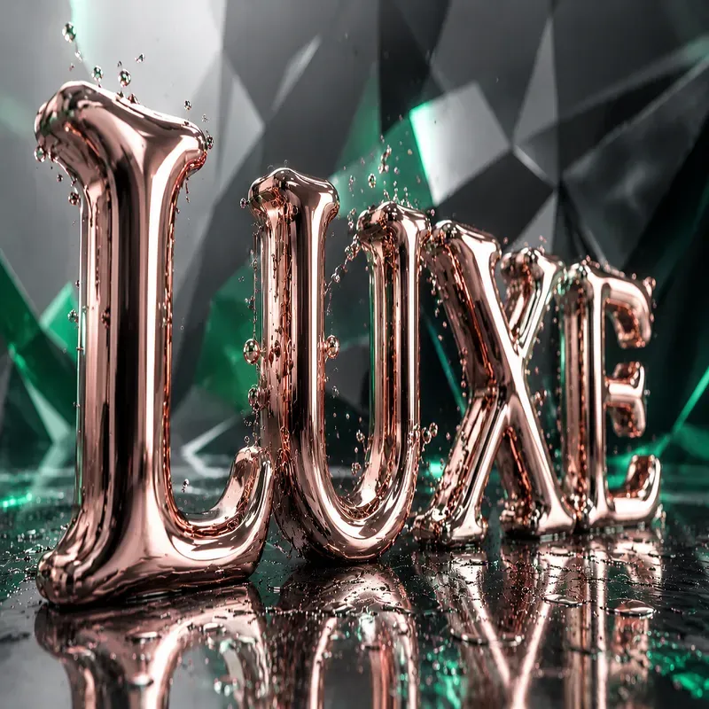 Liquid Chrome Typographies