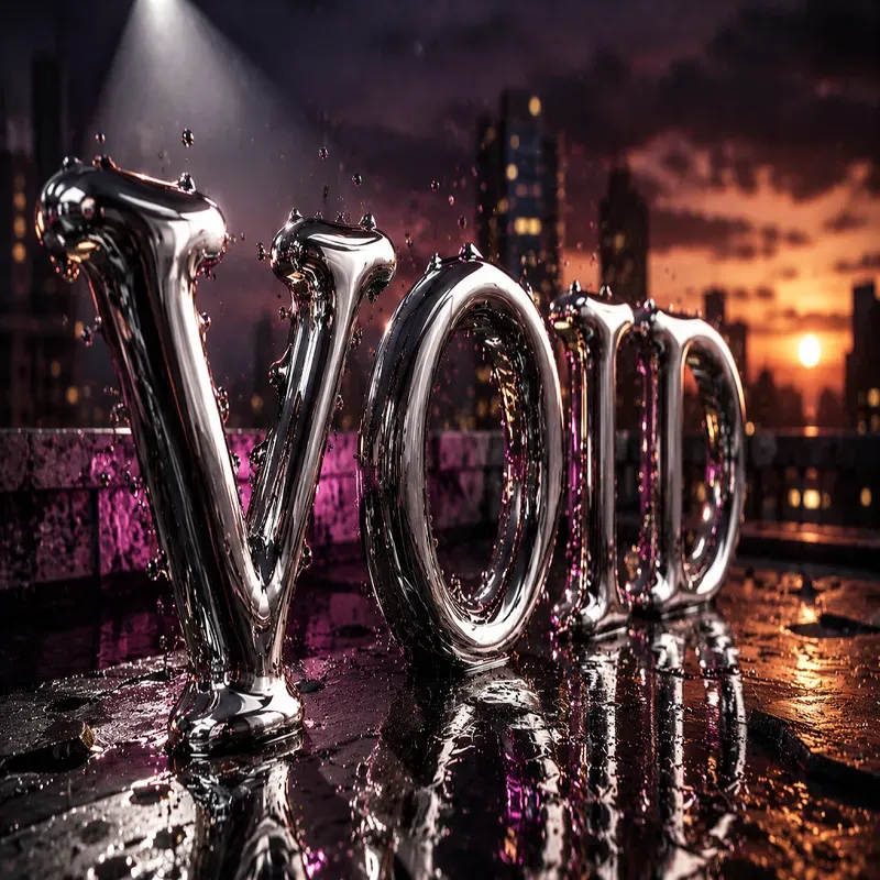 Liquid Chrome Typographies