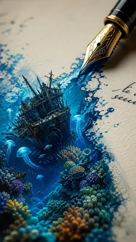 Surreal 3D Ink Miniature Landscapes