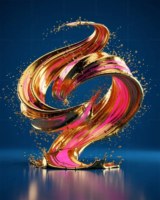 Ultrarealistic 3d Fluid Splash Art