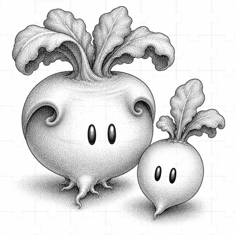 Monochrome Stipple Mascot Characters