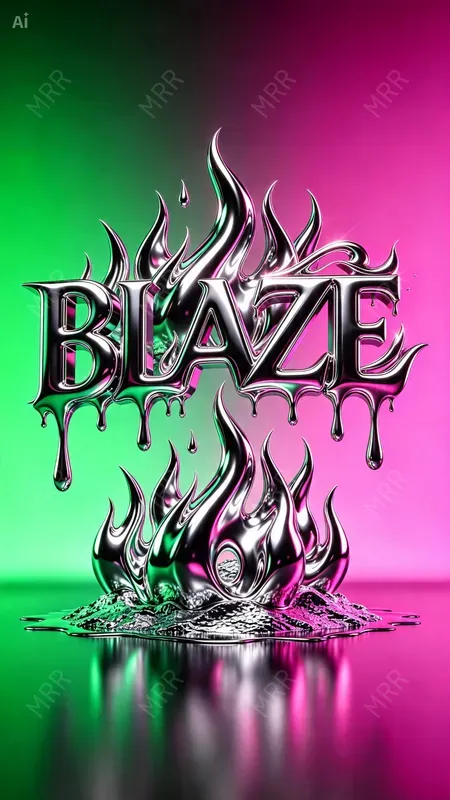 Liquid Chrome Fashion Posters