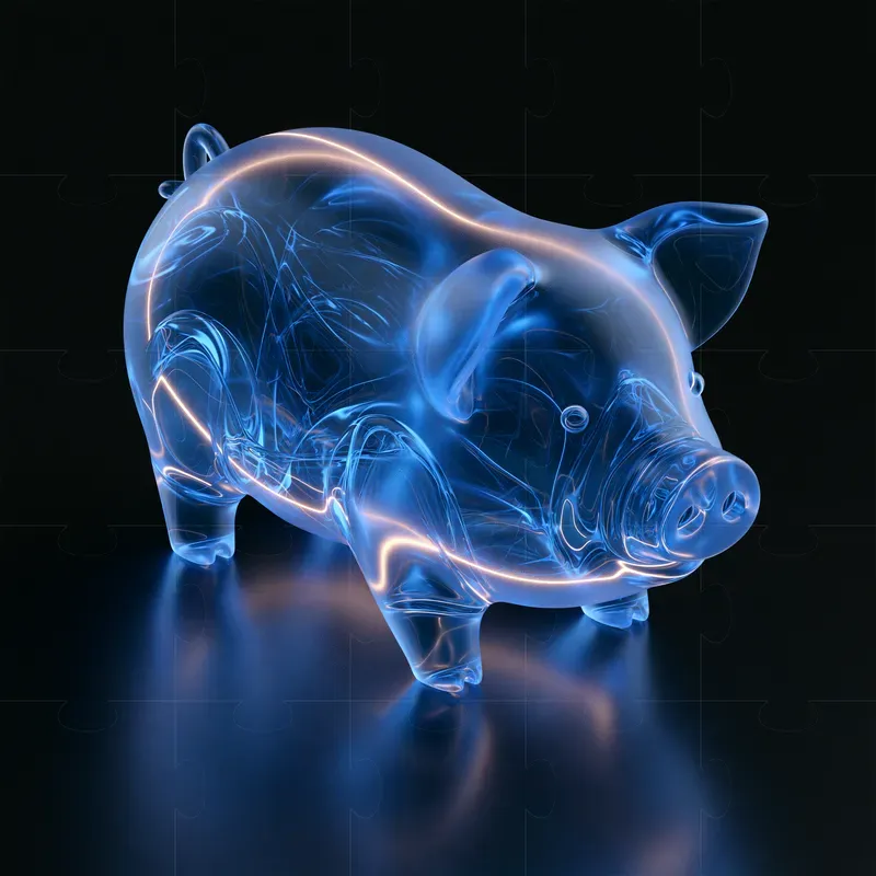Electric Blue Glassmorphism 3D Objects