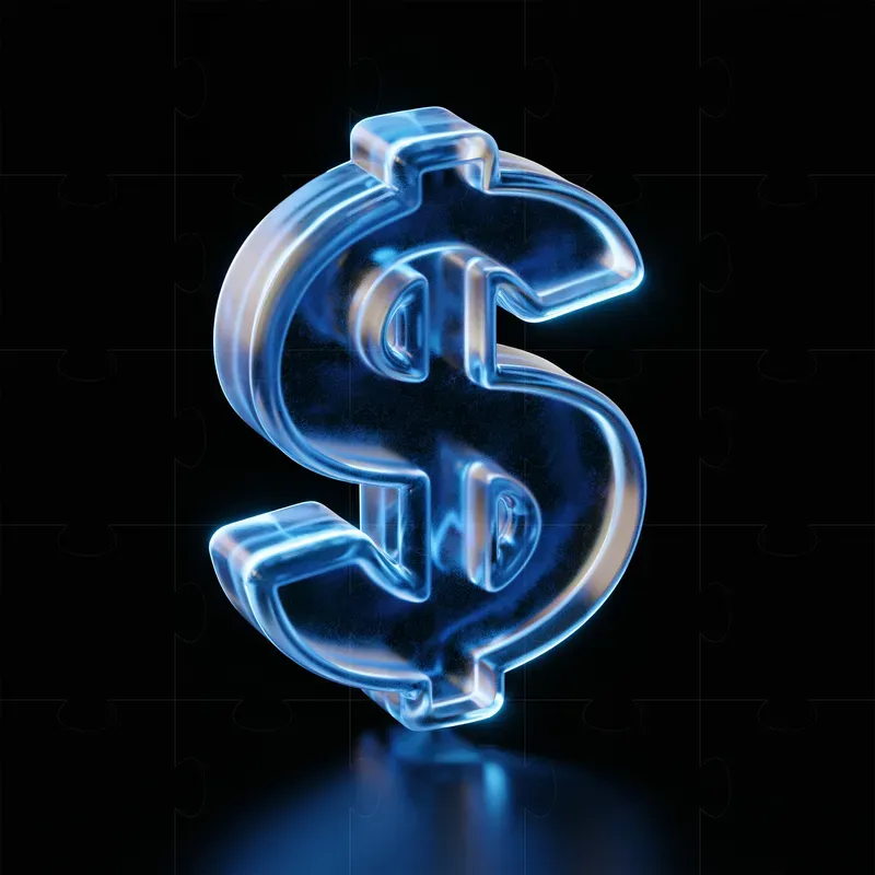Electric Blue Glassmorphism 3D Objects
