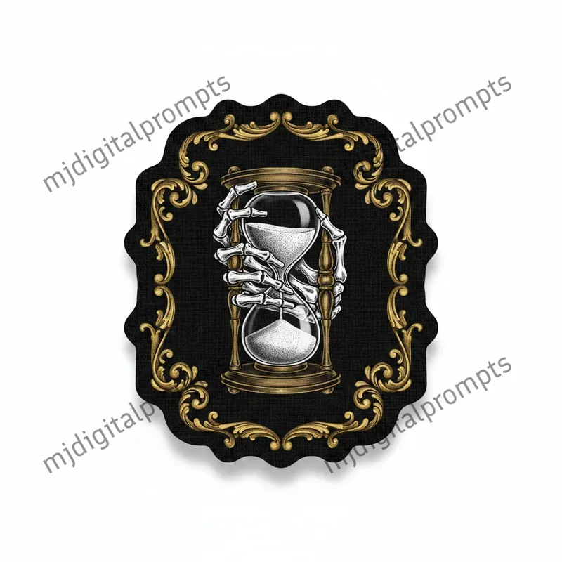 Gothic Vintage Skeleton Hand Sticker Art