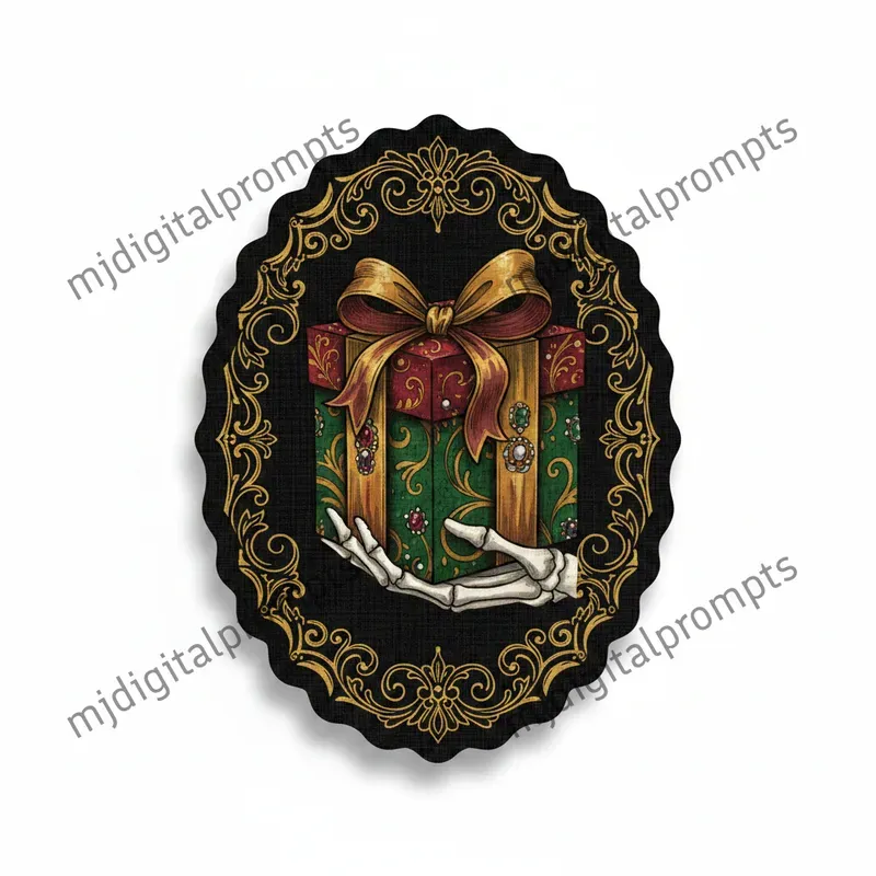 Gothic Vintage Skeleton Hand Sticker Art