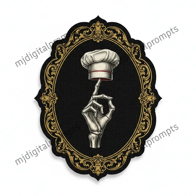 Gothic Vintage Skeleton Hand Sticker Art