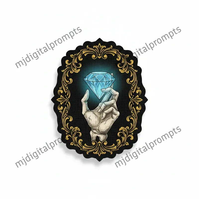 Gothic Vintage Skeleton Hand Sticker Art