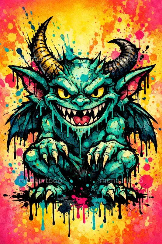 Vibrant Splatter Monsters