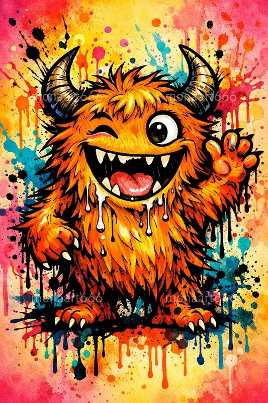 Vibrant Splatter Monsters