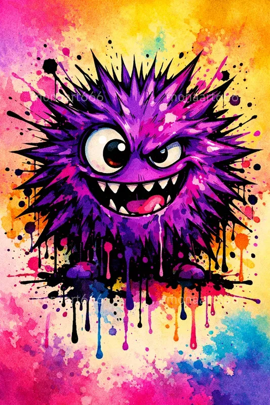 Vibrant Splatter Monsters