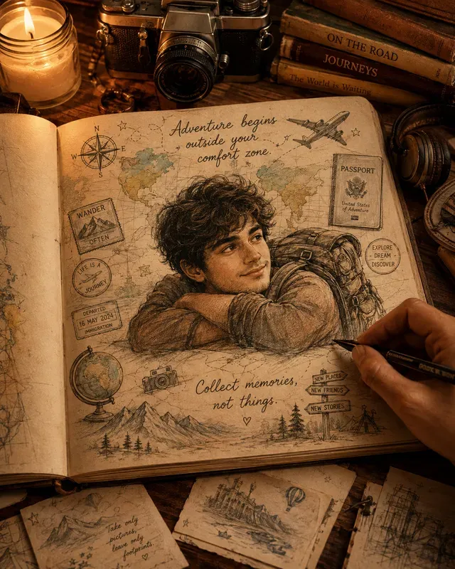 Cozy Sketchbook Portrait Art