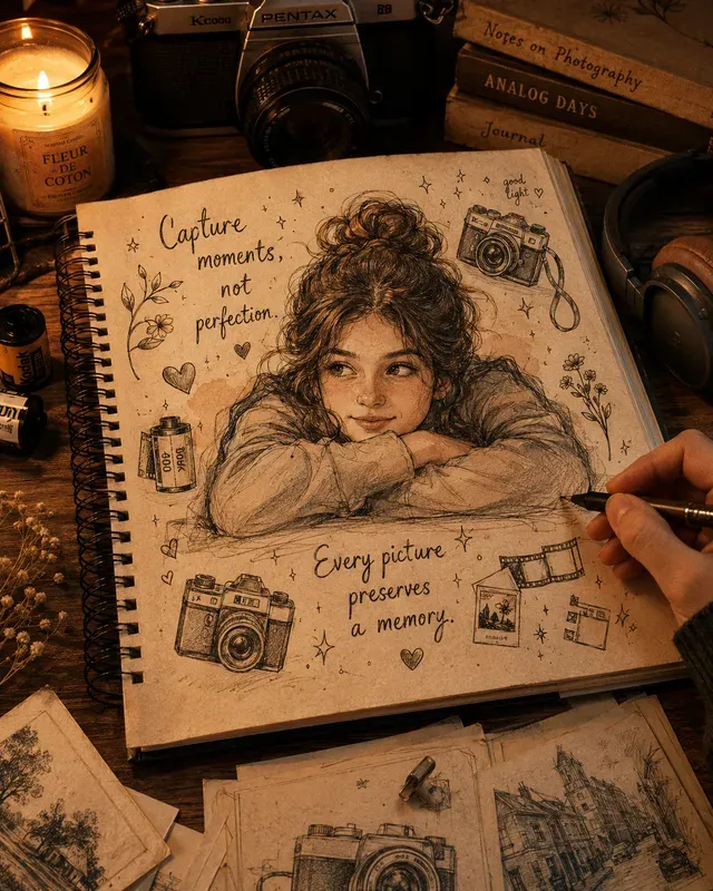 Cozy Sketchbook Portrait Art