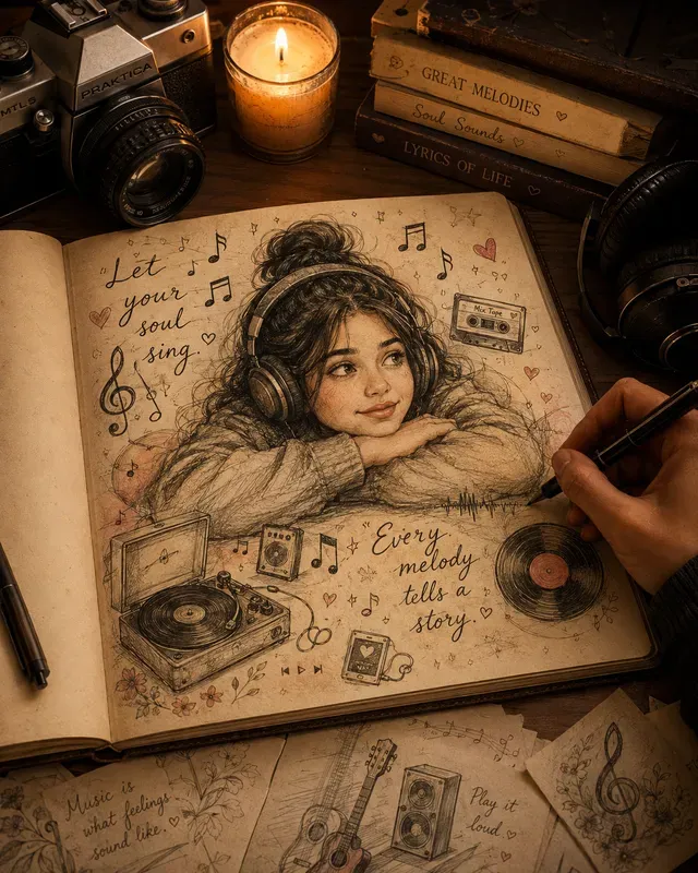 Cozy Sketchbook Portrait Art