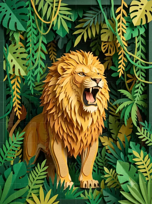 Hyperrealistic Layered Papercraft Art