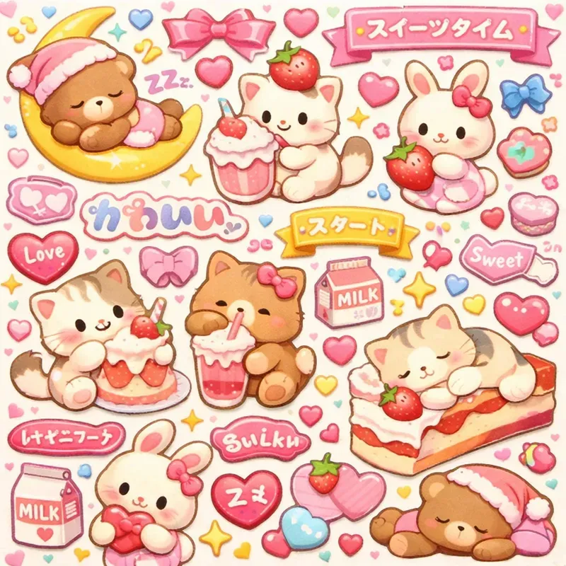 Cute Kawaii Sticker Collage Generator