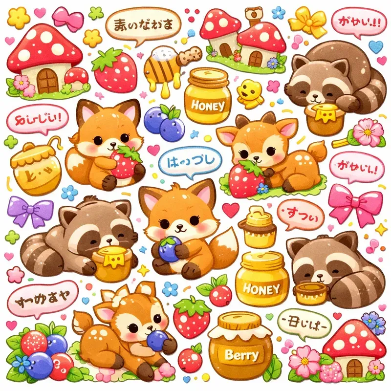 Cute Kawaii Sticker Collage Generator