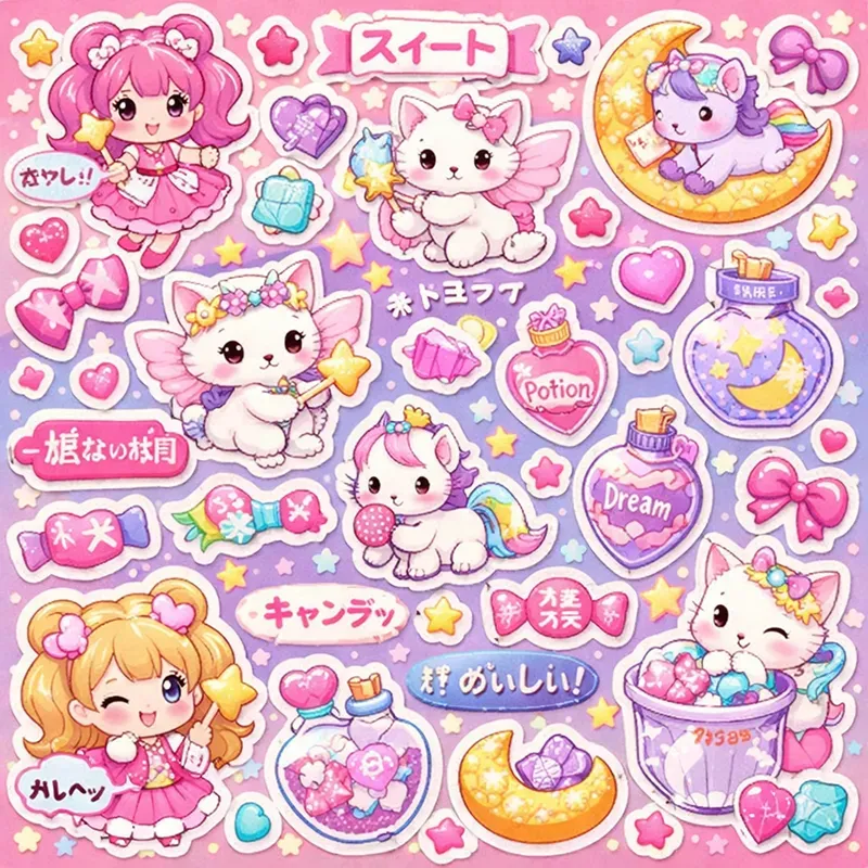 Cute Kawaii Sticker Collage Generator