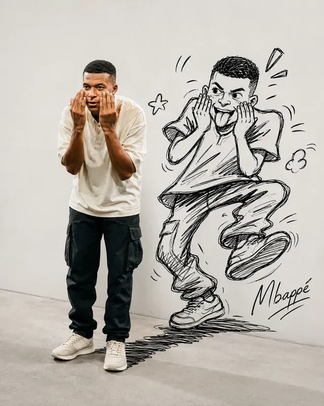 Funny Doodle Shadow Editorial Portraits