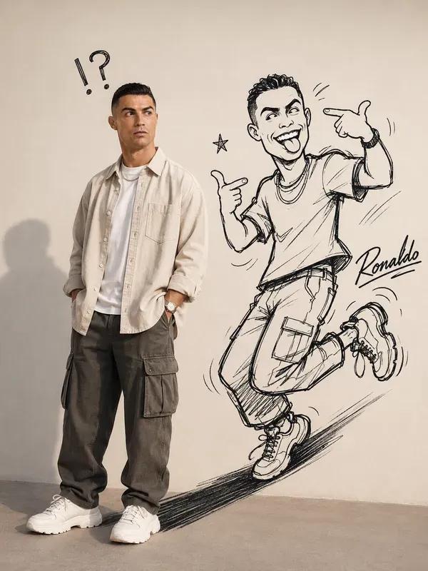 Funny Doodle Shadow Editorial Portraits