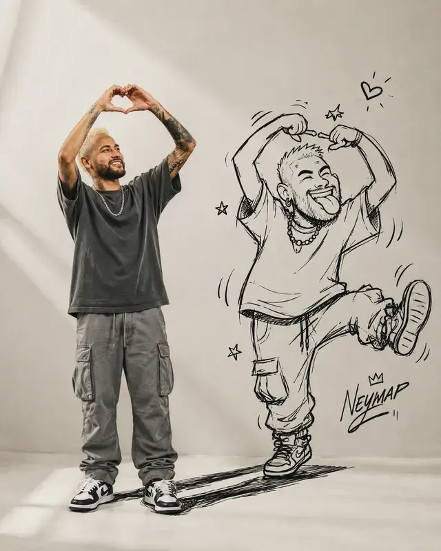 Funny Doodle Shadow Editorial Portraits