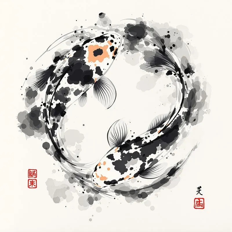 Brush Strokes With Black Ink Drawings