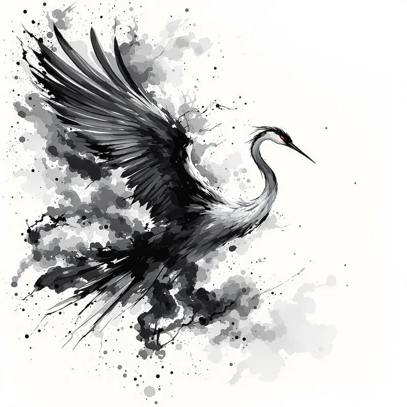 Brush Strokes With Black Ink Drawings