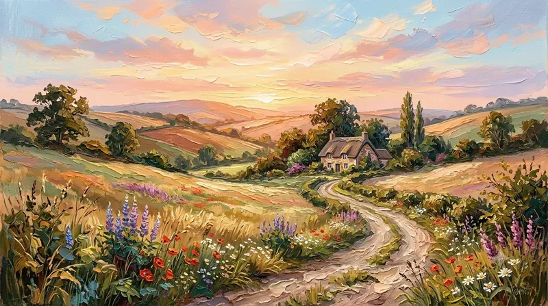 Cottagecore Impasto Tv Wall Art