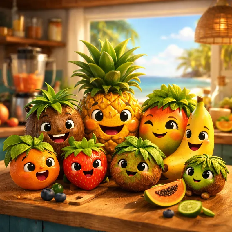Cute Animated Food Friends