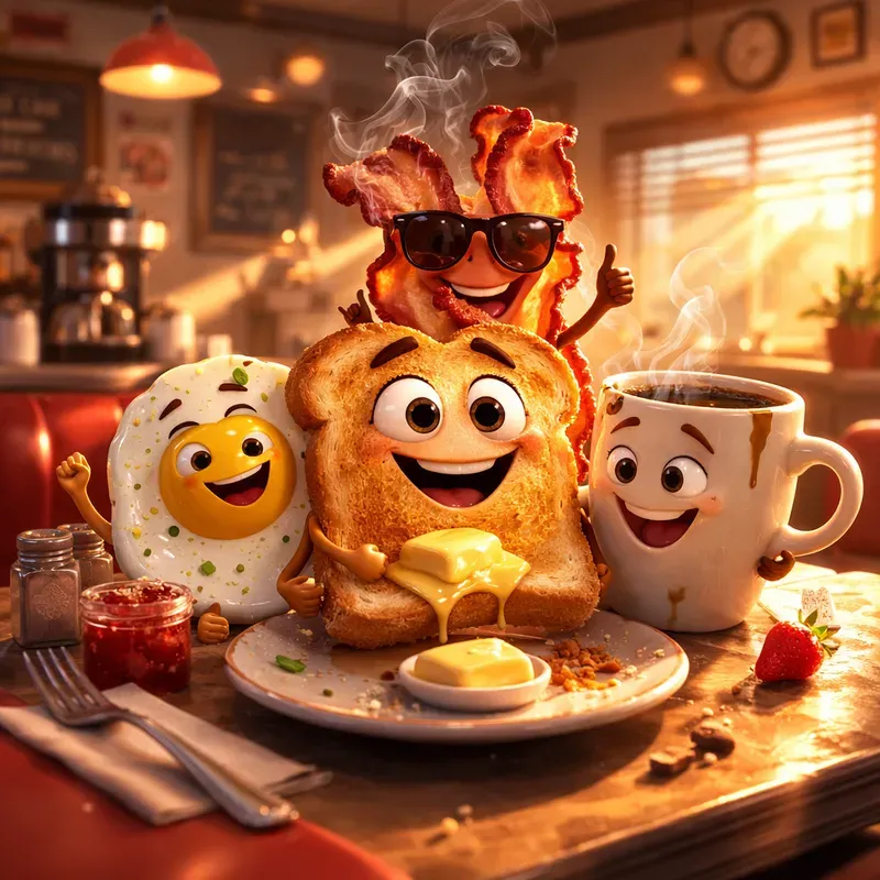 Cute Animated Food Friends