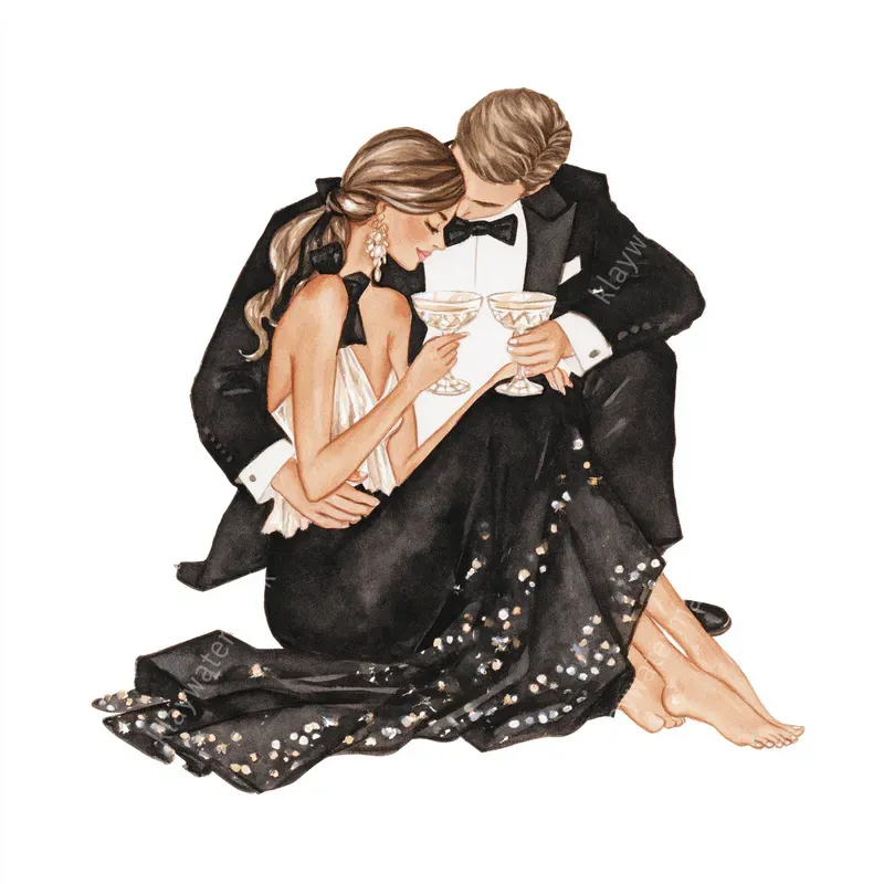 Black Tie New Year Watercolors