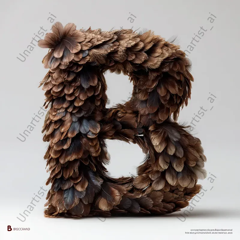 3D Colorful Feather Letters
