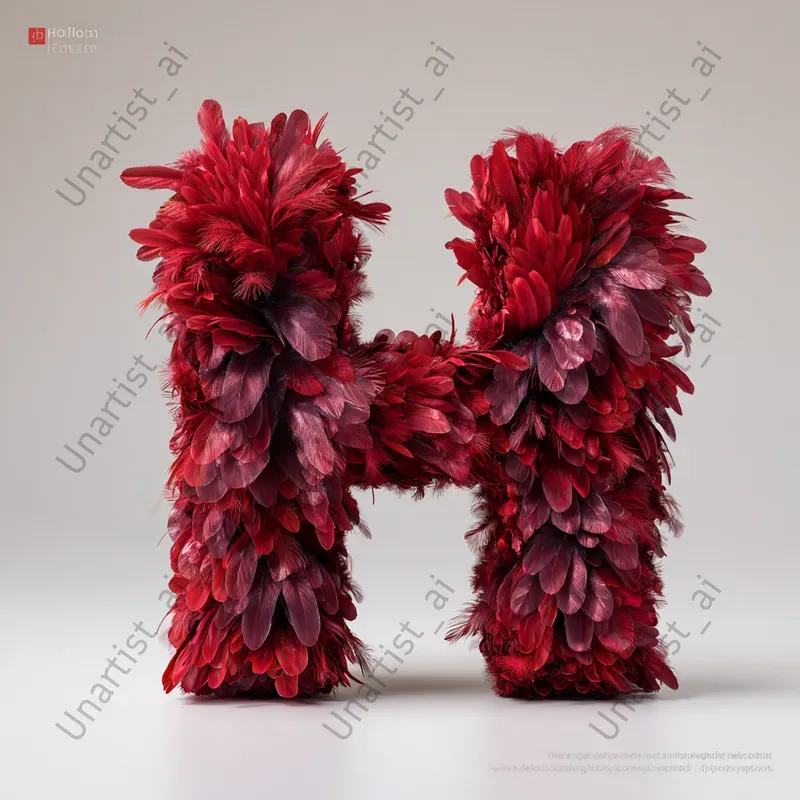 3D Colorful Feather Letters
