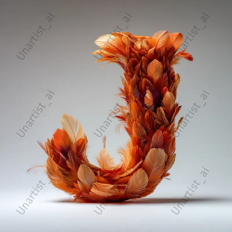 3D Colorful Feather Letters