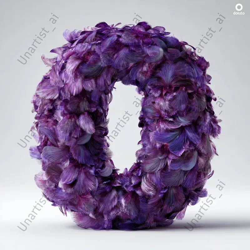 3D Colorful Feather Letters